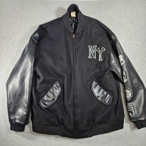 Negro Leagues Baseball New York Black Yankees Varsity Jacket Wool Men Large VTG